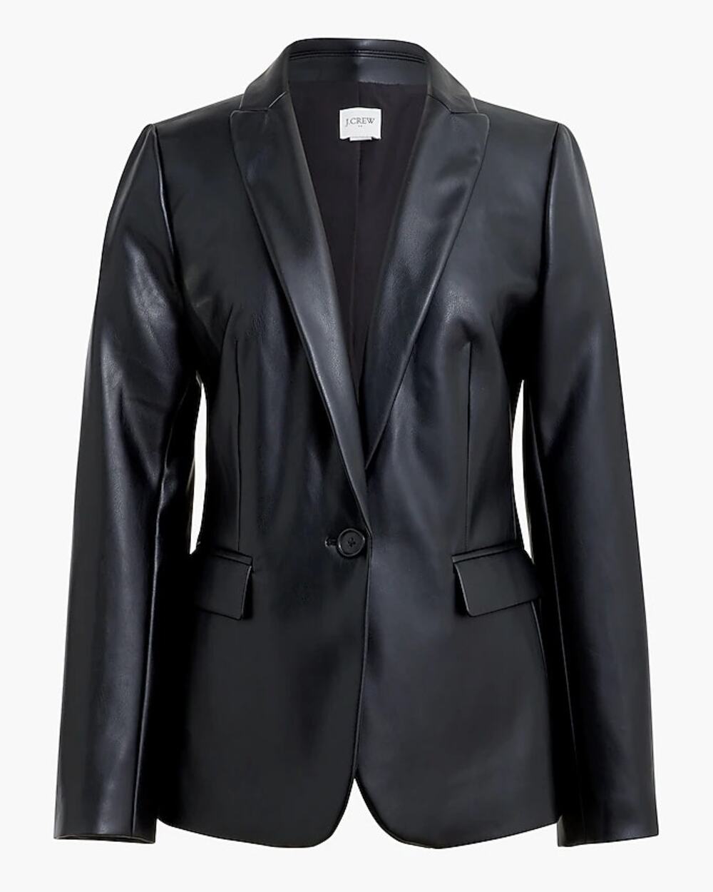 J.Crew faux leather black blazer size 14